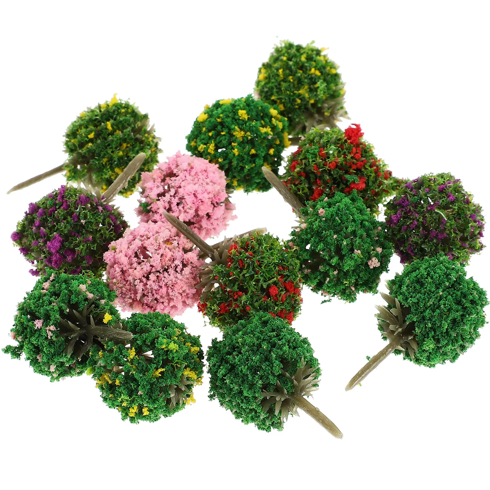 28Pcs Landscape Tree Models Miniature Scenic Supplies for DIY Sand Table Layout Artificial Trees Decoration Miniature Trees