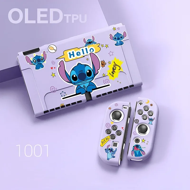

Cartoon Stitch Case Console For Nintendo Switch NS/OLED Protective Cover Game Console Case Controller Leather Case Accessories