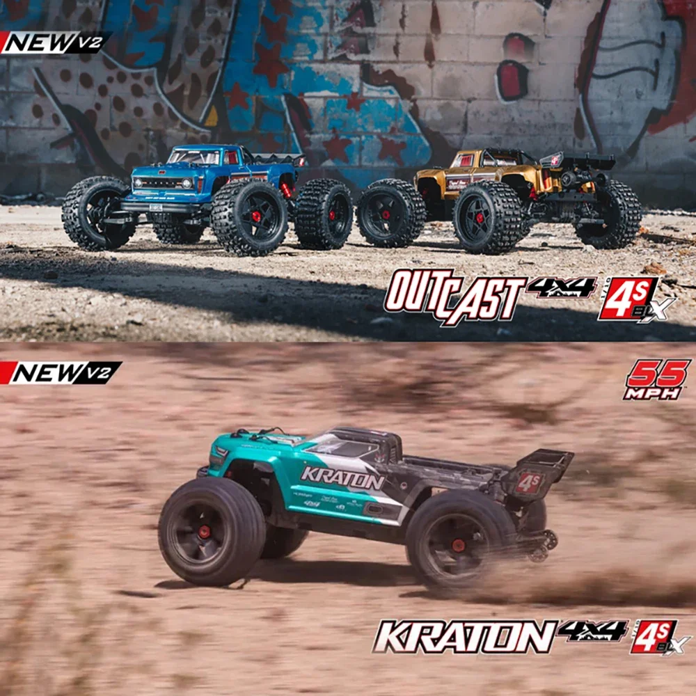 

ARRMA 1/10 4S RTR Little OUTCAST KRATON Внедорожник с дистанционным управлением Электрическая модель автомобиля Игрушка ARA4410V2/ARA4408V2