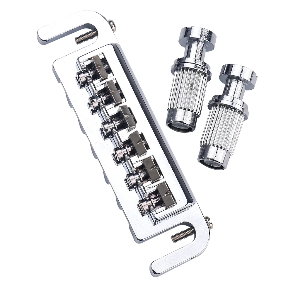 Adjustable Wraparound Guitar Bridge Tailpiece for LP SG Electric Guitar Chrome