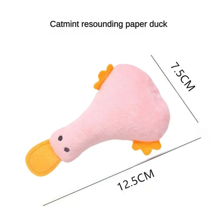 Pet Duck Toy Smooth Plush Household Products Plush Toy Multiple Colors Catnip Cat Toy With Catnip 10g Pet Stuffed Duck Toy Duck