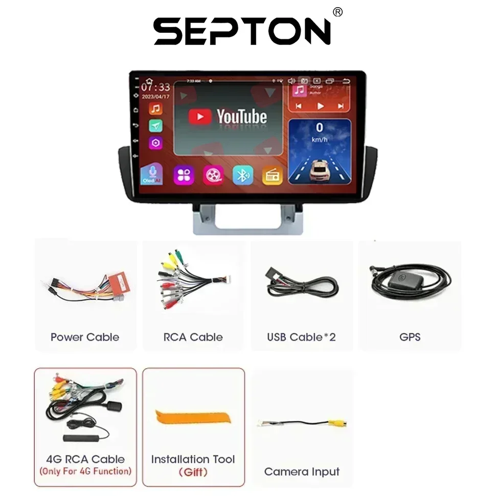 SEPTON 8+128G Android 13 Car Stereo Radio For Mazda BT-50 BT50 2011 - 2020 Multimedia Player CarPlay 4G GPS WIFI Car Radio