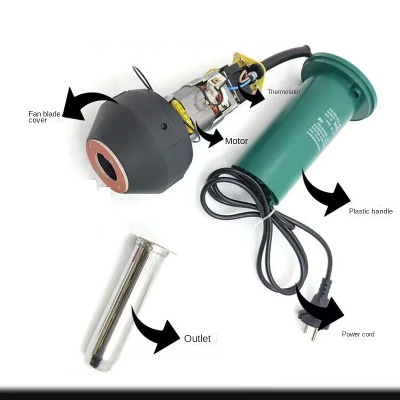 A1080W  Hot Air Guns Plastic Welding Torch Welder Heat Hot Tools Kit with Nozzle & Roller Welding Machine Box welding