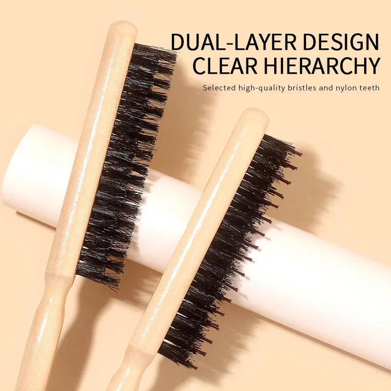 

Расческа из натуральной деревянной щетины, Расческа для укладки, Расческа для инструментов для укладки волос, Для домашнего использования в салоне, Доступен настраиваемый логотип