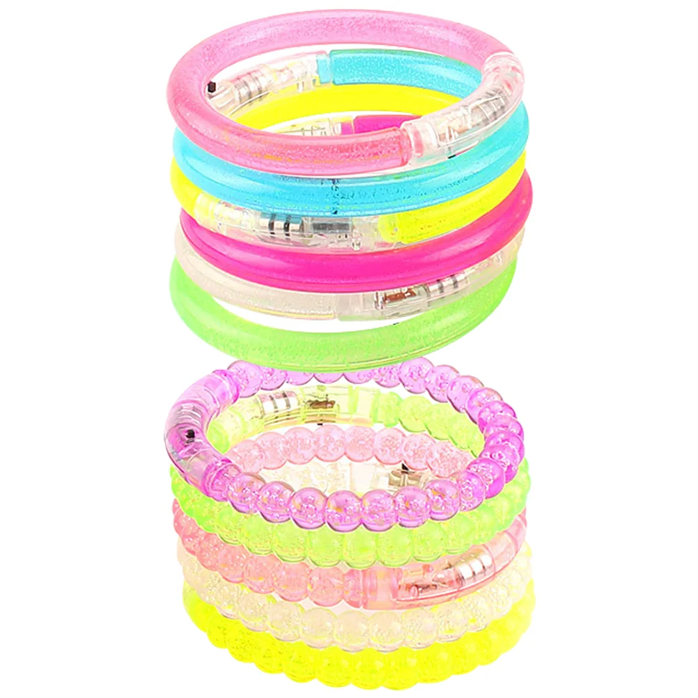 10 Pcs Bracelets Dance Floor Props Performance Glow Bulk Flashing Party Favors Wedding Glowingbracelets Child