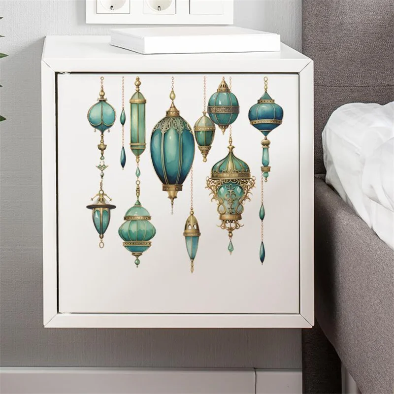 

Retro Green Wall Sticker Removable Self-Adhesive 25x29cm Bedroom Wardrobe Window Beautification Decorative Mural