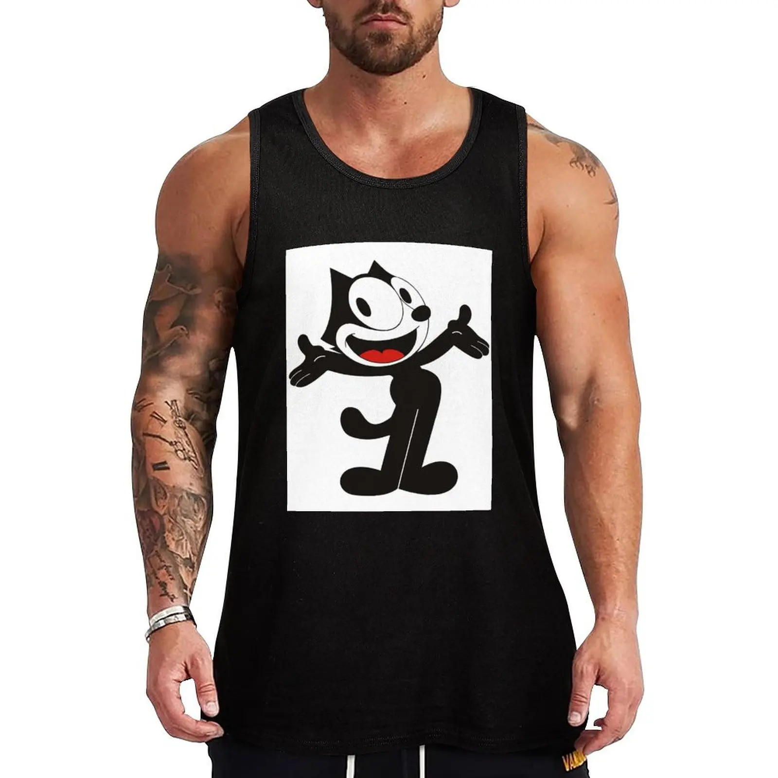 

comics, newspaper, funny, felix, elex Tank Top Sleeveless T-shirt Men's vest t-shirt gym man Men's sleeveless gym shirts