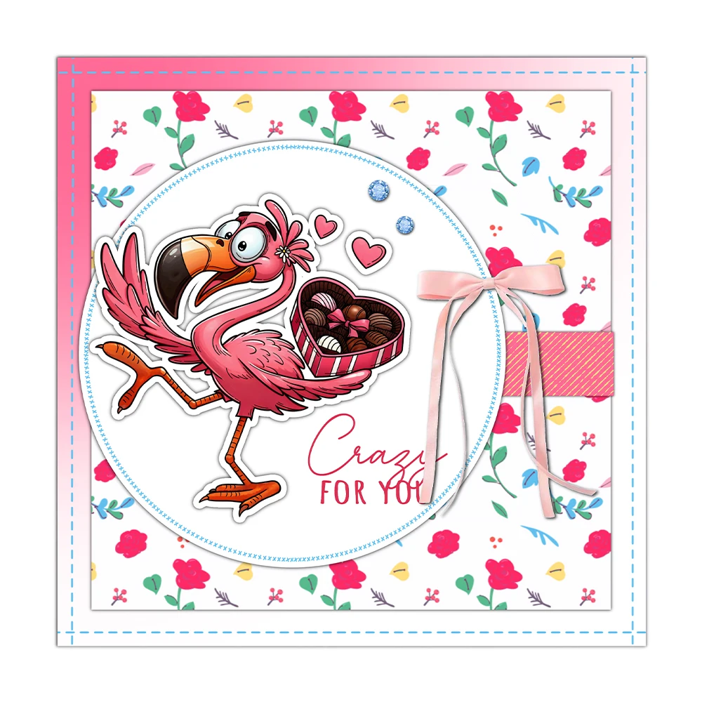 Mangocraft Cute Animal Cutting Dies Love Valentine\'s Day Clear Stamp DIY Scrapbooking Metal Dies Silicone Stamp For Cards Albums