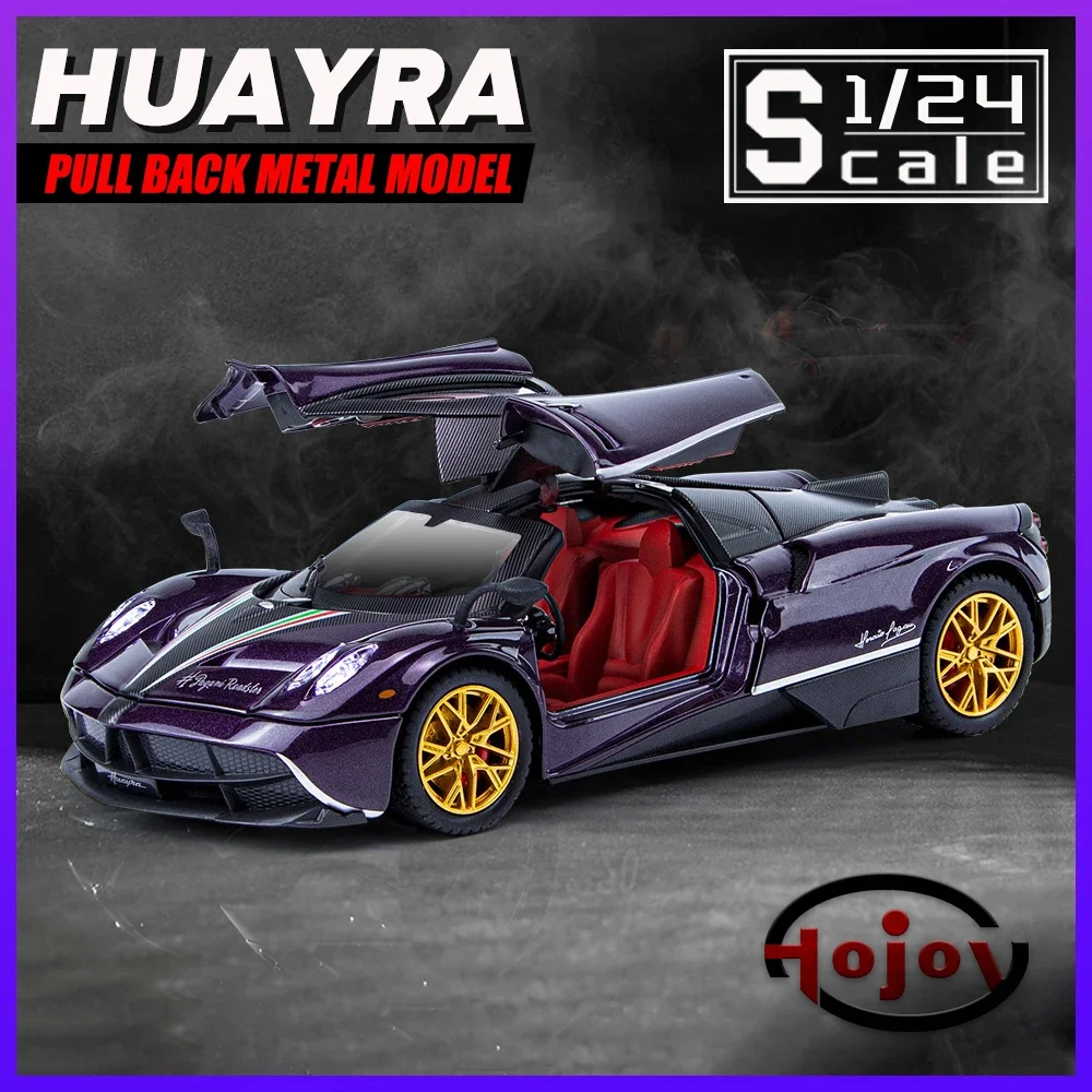 

Scale 1/24 Pagani Huayra Supercar Metal Cars Toys Diecast Alloy Car Model for Boys Children Kids Toy Vehicles Sound and Light