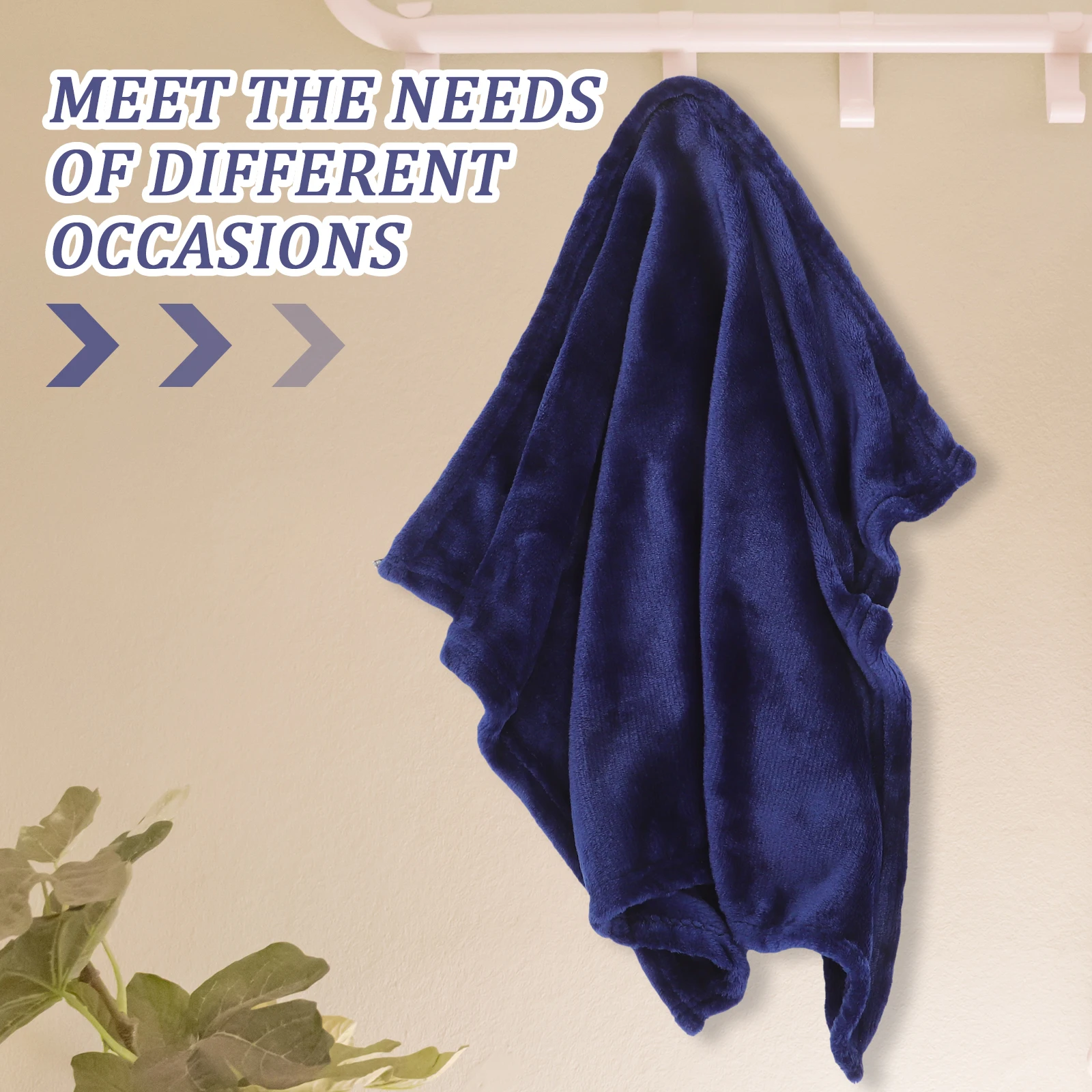 Biancheria da letto per animali domestici in flanella tinta unita blu scuro Coperta leggera super calda e accogliente Asciugamano Coperta per animali domestici in flanella