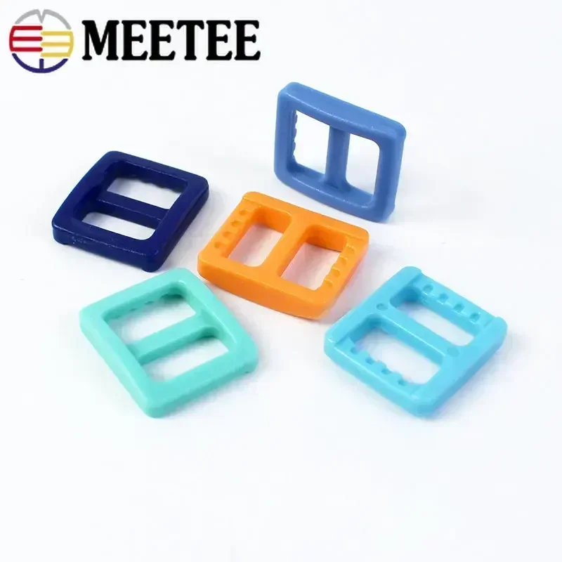 50/100Pcs Meetee 10mm Plastic Ring Buckles for Sewing Dog Collar Tri-Glide Slider Clasp Bag Strap Belt Adjust Hook Accessories