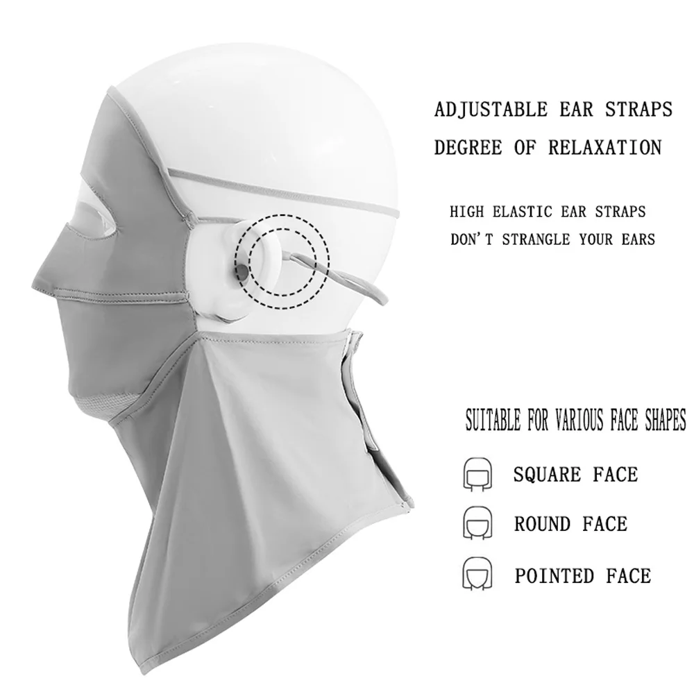 Summer sun protection mask anti-UV sunshade mask enlarged neck guard breathable quick-drying face mask