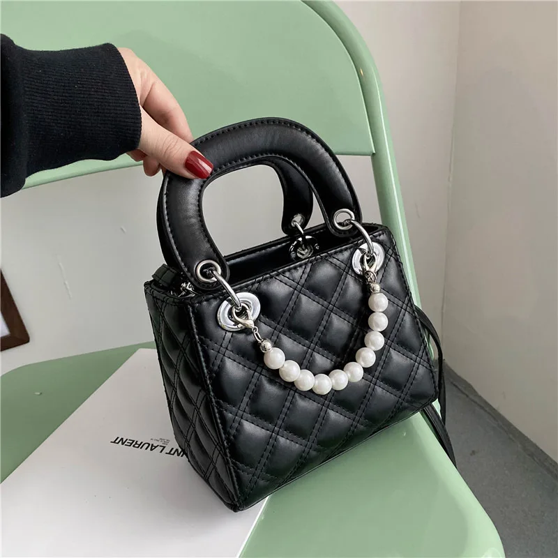 Fashion Woman\'s Serpentine Handbag Simple Diamond Check Ladies Single Shoulder Popular Female Portable Storage Crossbody Bag