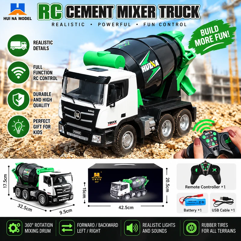 hui-na-remote-control-cement-mixer-truck-9-channel-2-4g-alloy-4wd-engineering-vehicle-hobby-birthday-gift-for-adults