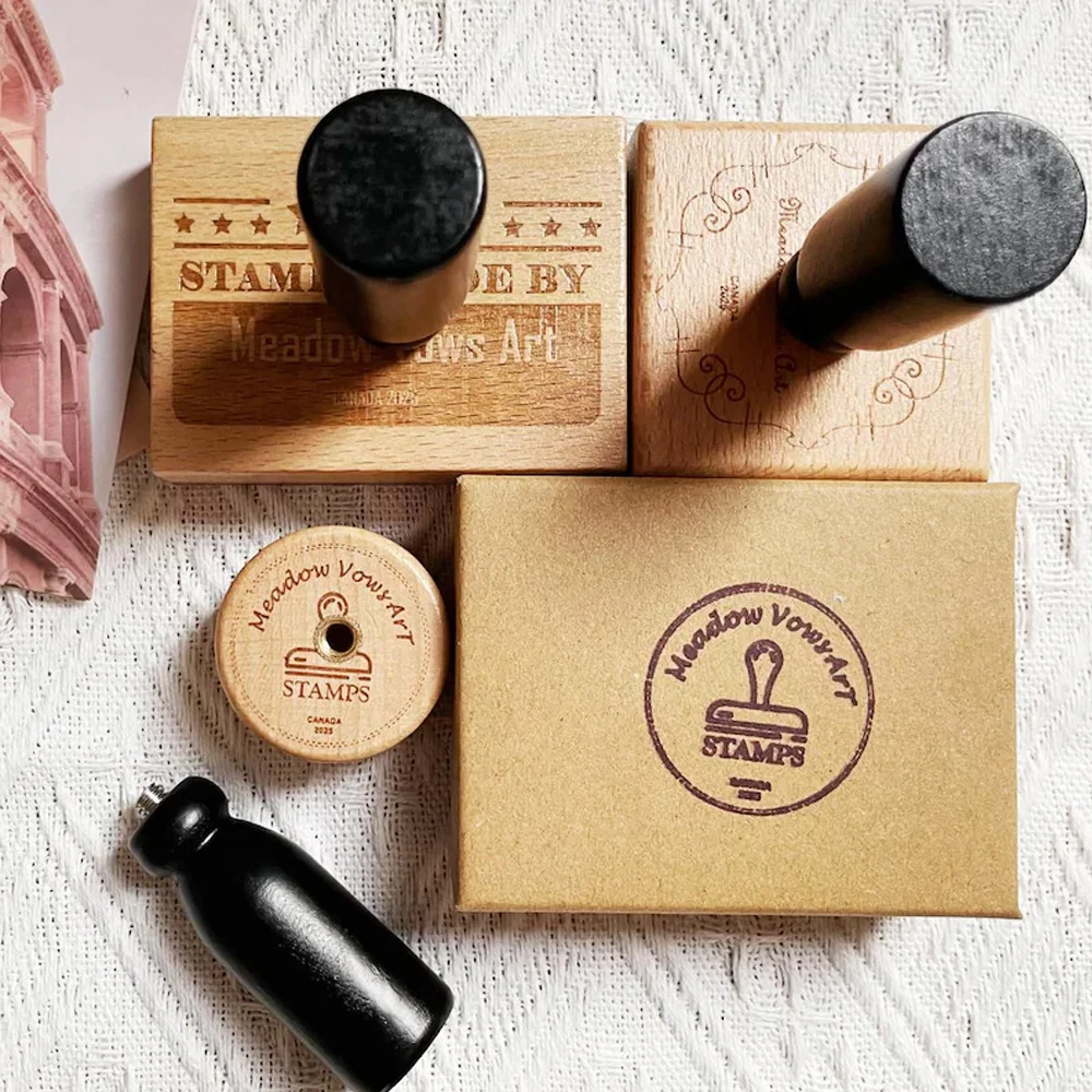 Personalisierter Siegelstempel aus Holz mit individuellem Logo für Hochzeit/Geschäft/Buch/Rücksendeadresse/Paket/Einladung, Dropshipping-Gesichtsstempel