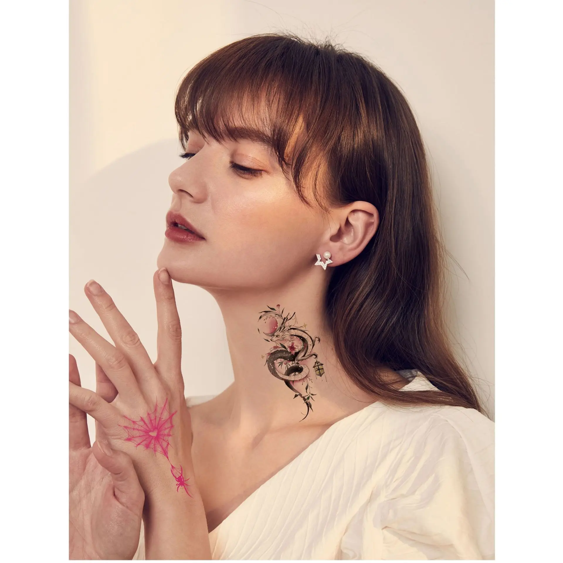 

Black Butterfly Spider Lily Temporary Tattoos Premium Light Fresh Instagram Chic Sexy Body Art for Women Daily Wear