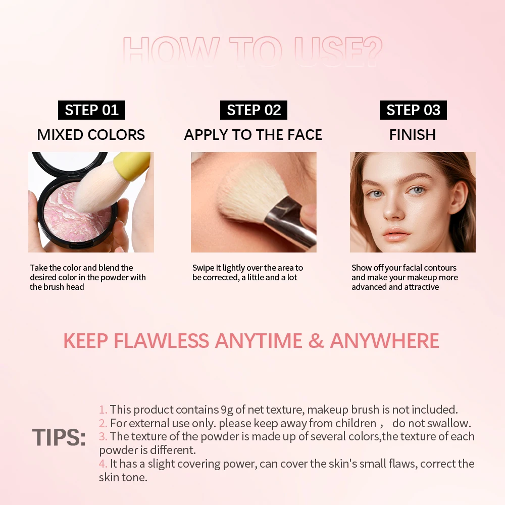 Lakerain Baked Powder Foundation Oil Control Base Makeup Mineral Face Contouring Cosmetics Long Lasting Compact Powder Pressed