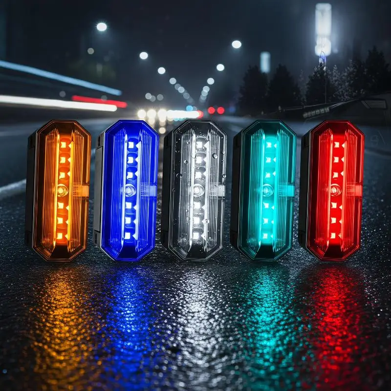 Solar Powered LED Warning Strobe Light, Wireless Anti-Collision Side Marker Safety Lamp For Car SUV Trailer Truck