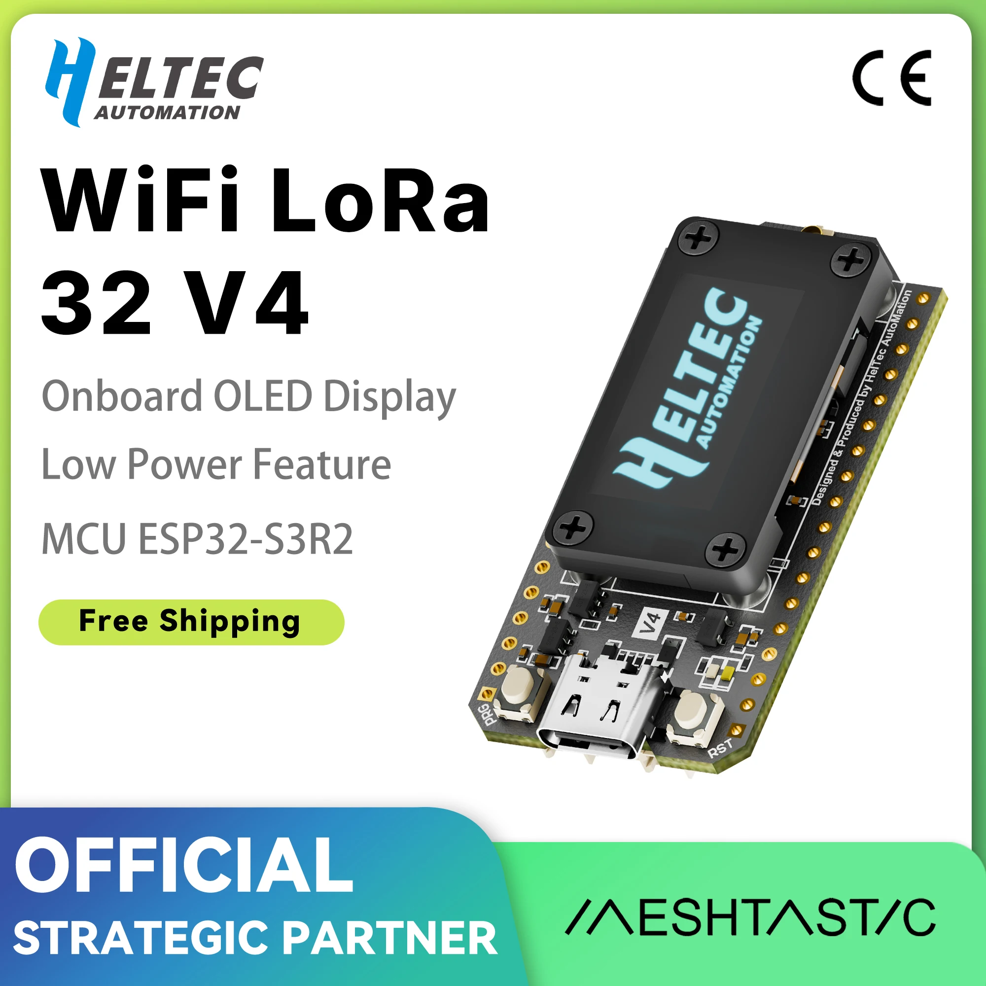 Heltec LoRa32 V4 Meshtastic GPS ESP32 WIFI+BLE SX1262 LoRa 0.96inch OLED Solar Powered Dev-Board Mesh Network + Battery + Shell