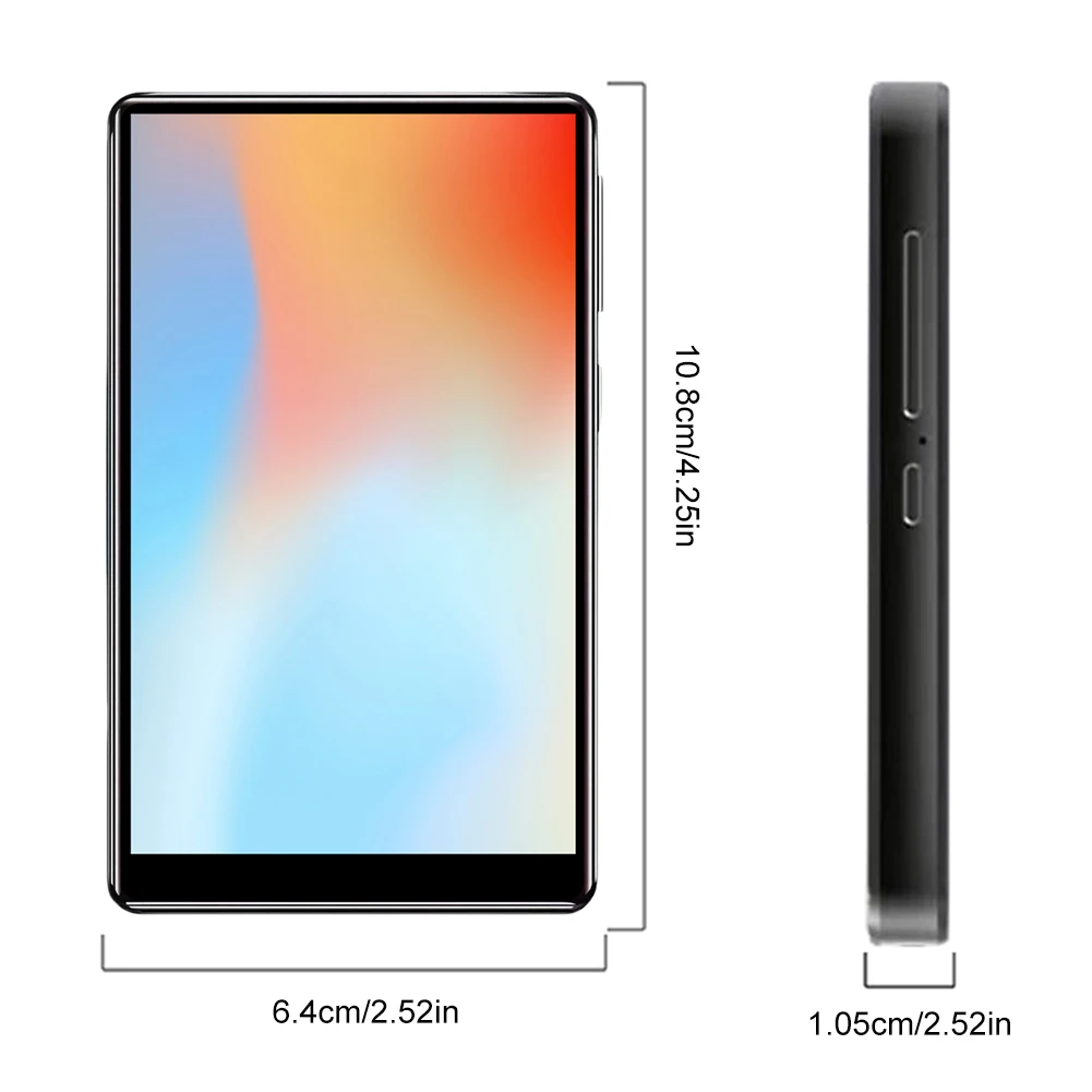 مشغل MP3 أندرويد 14 بلوتوث 5.0 مشغل موسيقى بدون فقدان 4.0 بوصة شاشة لمس كاملة مشغل MP3 مكبرات صوت مدمجة للمشي