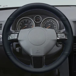 DIY Black Hige Soft Artificial Leather Car Steering Wheel Cover For Opel Zaflra (B) Signum 2005 Vectra (C) Astra (H) 2004-2009