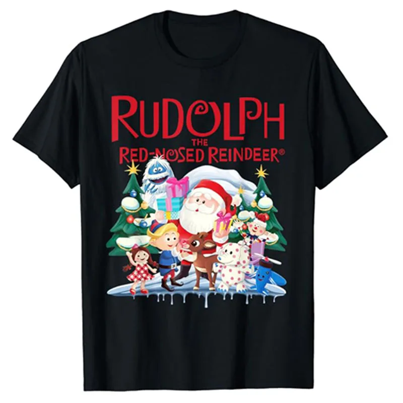 

Cute Rudolph The Red Nosed Reindeer Christmas Special Xmas Costume T-Shirt Lovely Gift Humor Funny Family Holiday Top Saying Tee