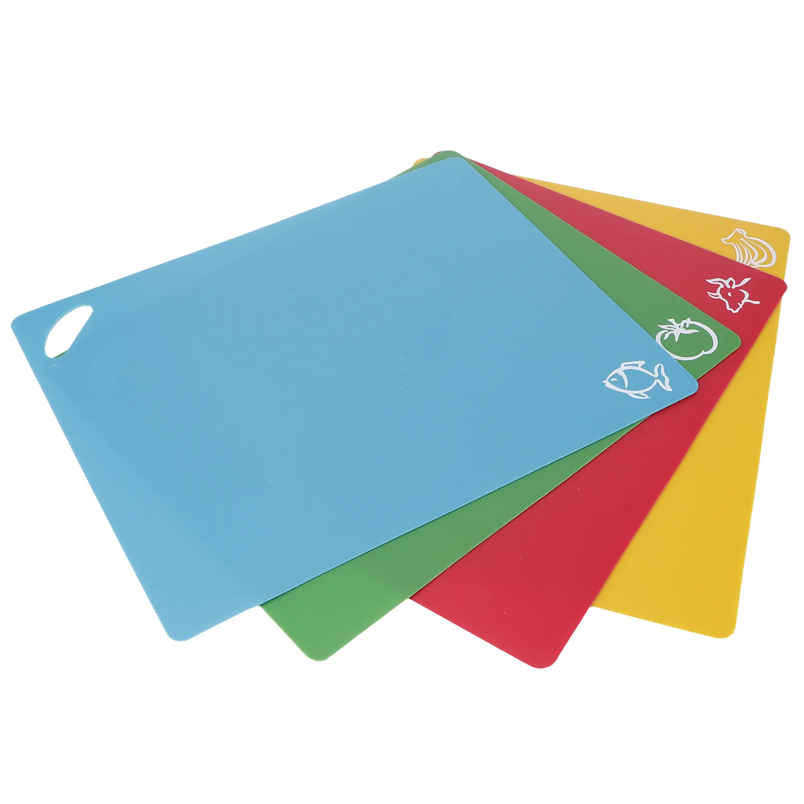 4 шт., разделочная доска из полипропилена, нескользящий коврик для нарезки пищевых продуктов, гибкая разделочная доска для овощей и мяса, кухонные принадлежности 38 x 30,3 x 0,12 см, 4 цвета