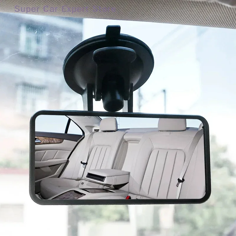 Wide-angle Rearview Mirror Universal 360° Rotates Adjustable Suction Cup Car Interior Rear View Mirror