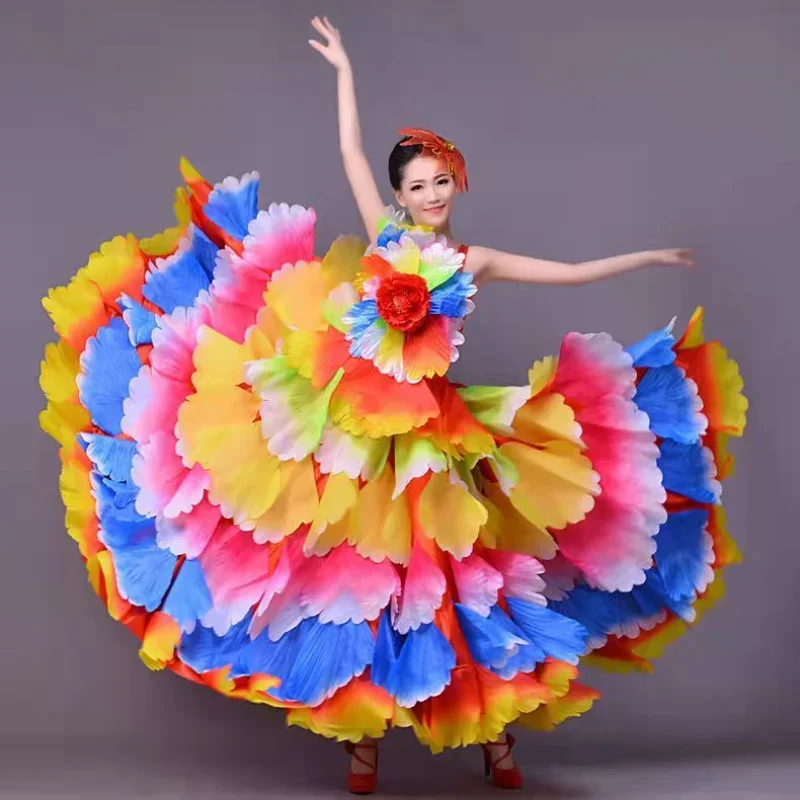 Large dance pendulum skirt Internet celebrity petal skirt opening dance costume