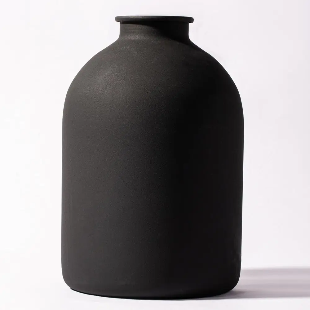 

Металлическая матовая черная ваза высотой 8,7 дюйма, из состаренного железа, для пампасной травы или центрального элемента декора, в стиле Wabi-Sabi, для дома, свадьбы, бохо-декора