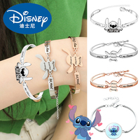 New Anime Stitch Bracelet Kawaii Lilo & Stitch Metal Bracelet Ohana Means Family Bracelet Woman Girl Jewelry Gifts