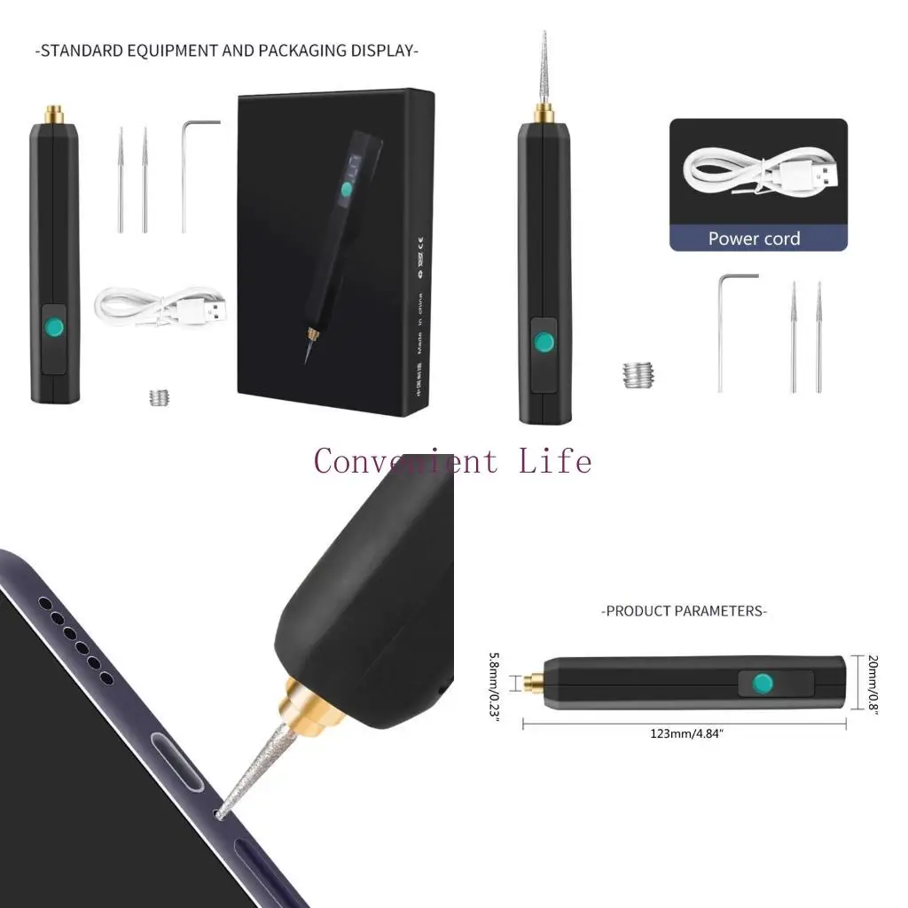 

L1EE Mini Drill Electric Carving Pen 5 Speeds Drill Rotary Tool Engraver Pen for Crafts Grinding Polishing