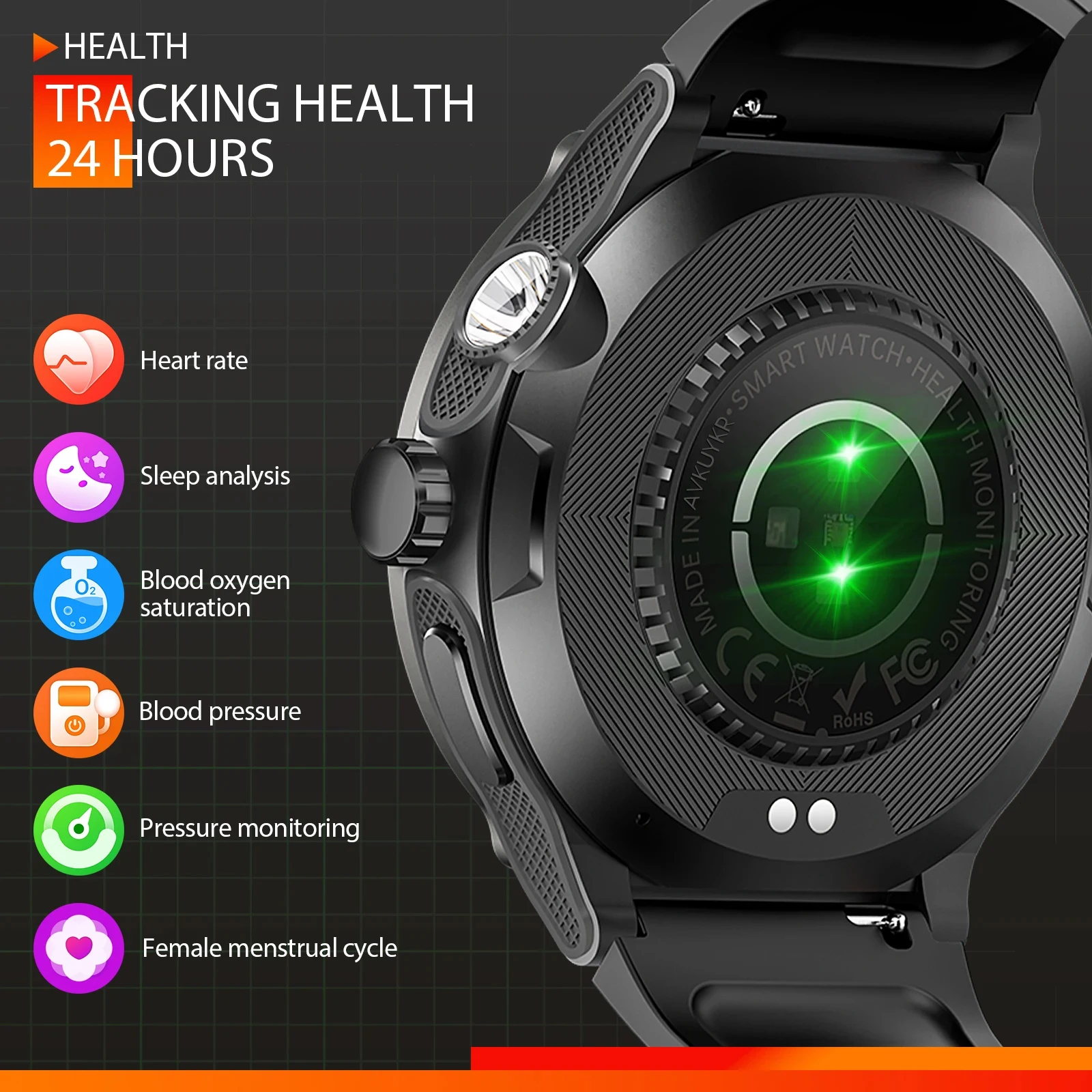 Bússola GPS Track Smart Watch para Homens, Smartwatch Esportivo, Chamada Bluetooth, 3ATM Impermeável, Tela HD AMOLED 1,53 ", Huawei, Xiaomi, Novo