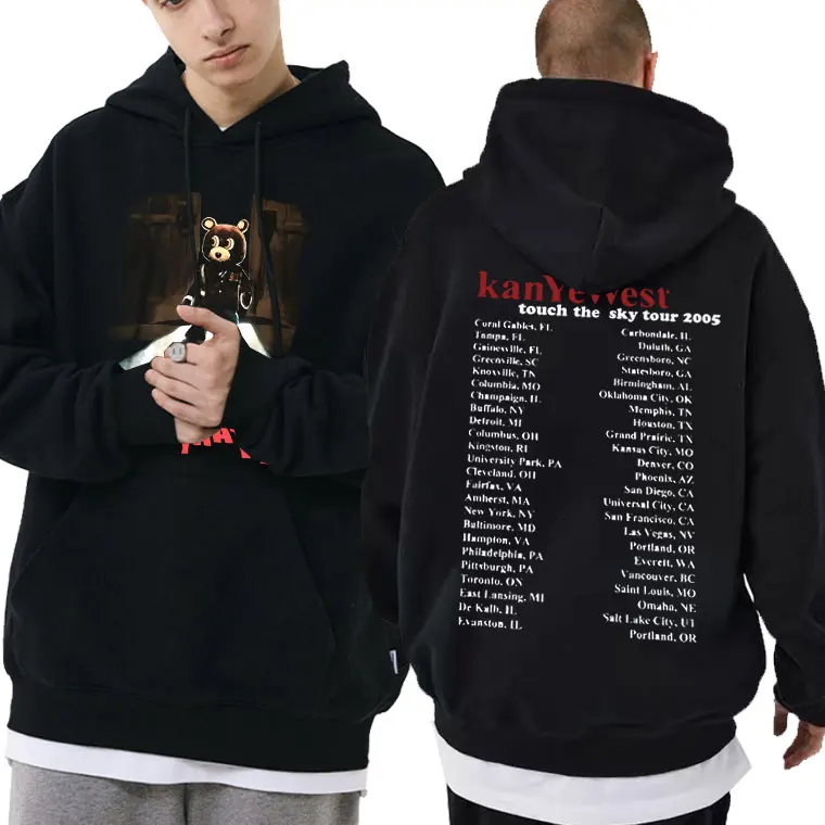 

Rapper Kanye West Late Registration Tour 2005 Graphic Hoodie Male Autumn Winter Clothes Men Hip Hop Vintage Oversized Sweatshirt