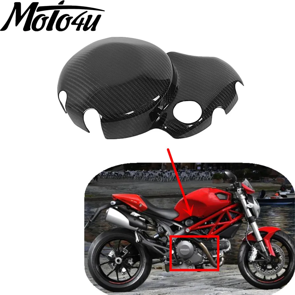 

For Ducati Monster 696 796 1200 1200R Carbon Fiber Motorcycle Wet Clutch Cover Engine Guard