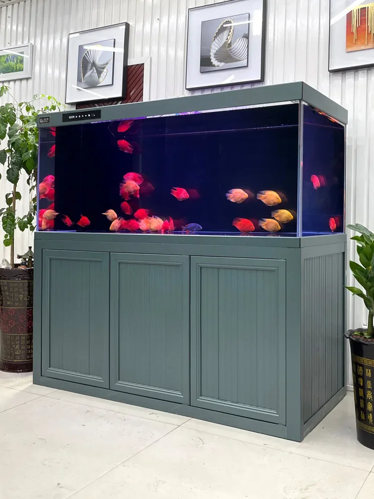 Enhanced filtration, ultra white fish tank, large-scale self circulation landscaping, full set of glass bottom filter tank