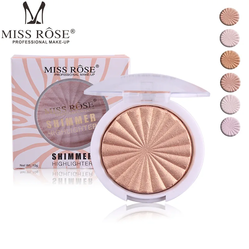 Miss Rose Makeup Shimmer Highlighter Powder Palette Base Illuminator Highlight Face Contour Golden Bronzer