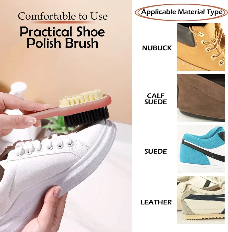 Brosse à Chaussures Double Face en Plastique Durable, Accessoire de Lavage pour Livres en Daim, Outils Ménagers