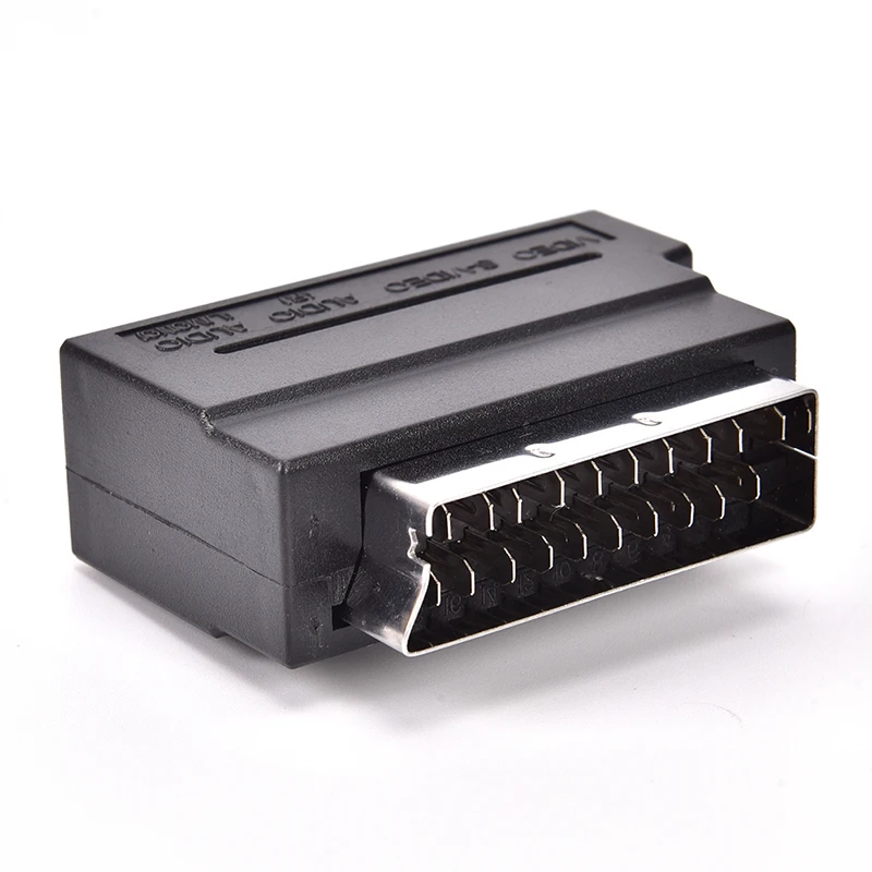 Adaptador SCART AV Block A 3 RCA Phono compuesto s-video con interruptor de entrada/salida dorado