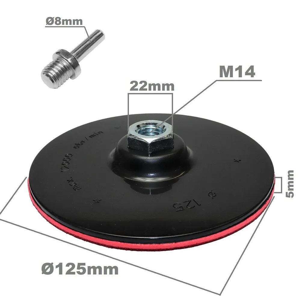 

125mm Hook & Loop BACKING PAD For Sanding Discs Angle Grinder Drill Rubber Flat Grinding Disc Angle Grinder Drill Bits Sand Disc