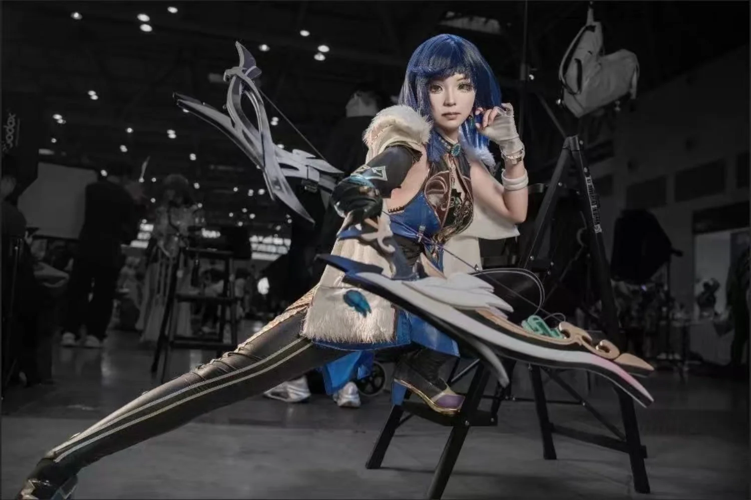 

Yelan Cos Bow and Arrow Weapons Game Genshin Impact Cosplay Prop Model For Halloween Christmas Party Costume Accessories