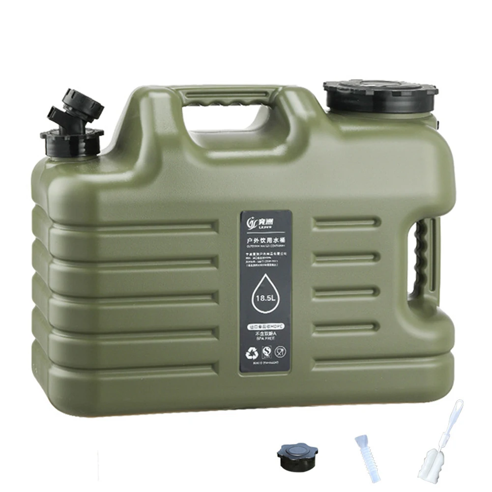 4.8 Gal Water Container W/ Spigot & Double Carry Handle Portable Water Carrier Bucket for Camping Tailgating Parties Emergencies
