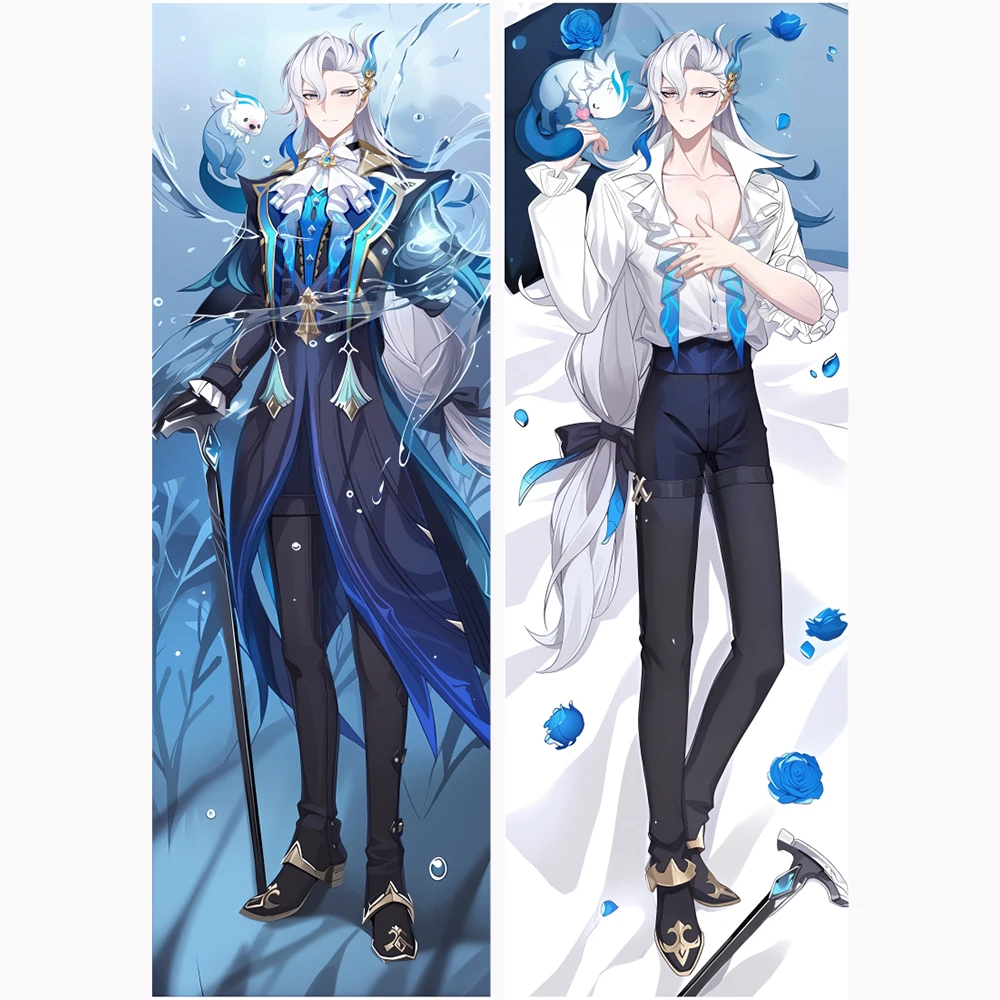 Dakimakura Anime Genshin Impact Neuvillette Long Pillowcase Hugging Body Cosplay Props Otaku Bedding Cushion Covers Decor Room