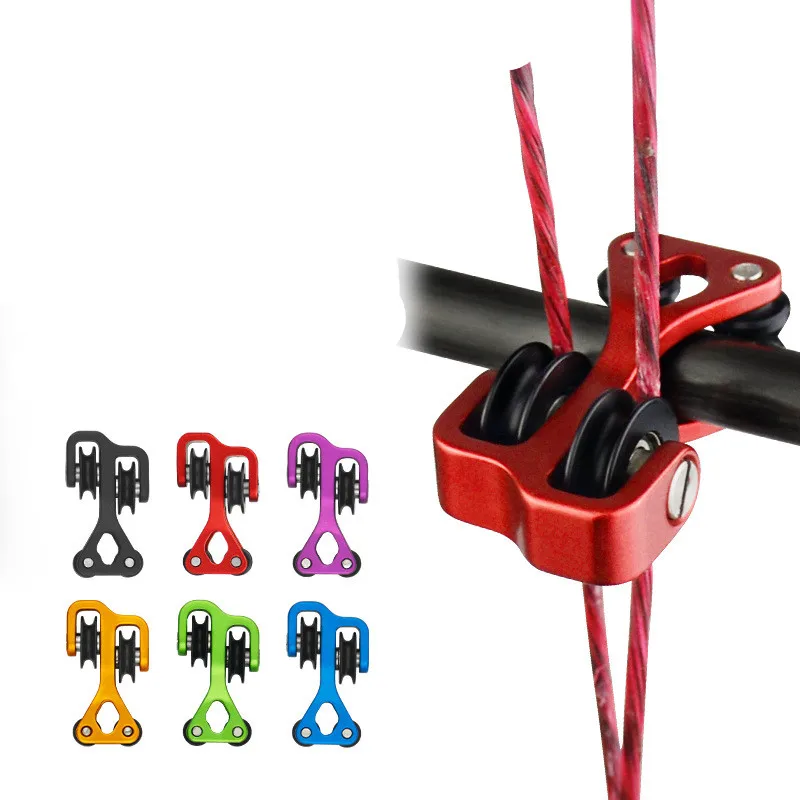 Arrow Pulley Aluminum Alloy Roller Cable Slide Bar Bow String Splitter Roller Slide Replacement Bowstring Separator