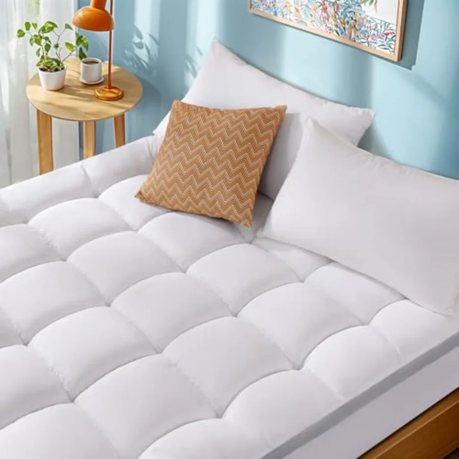 

Memory Foam Mattress Pad with Breathable Air Mesh SidesErgonomic Mattress Pad for Back Pain Extra Thick Cooling Pillow Top with