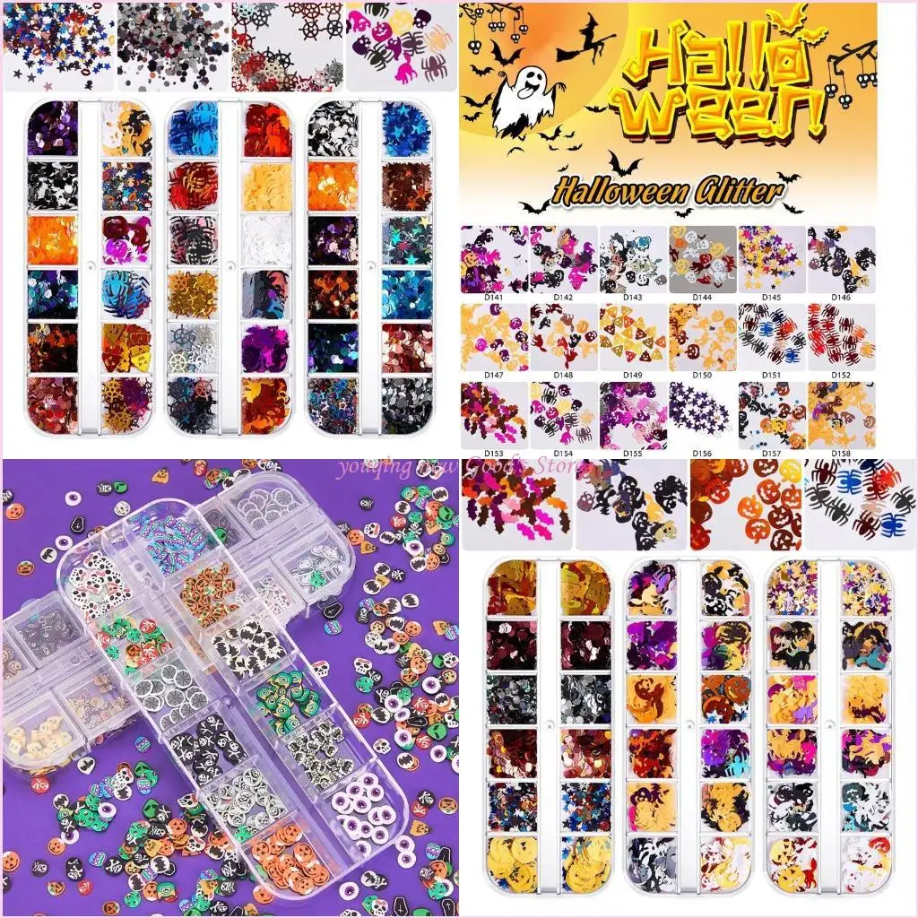 

57qa Halloween блески блестки Flakes Laste UV Эпоксидная плесень наполнители для ногтей