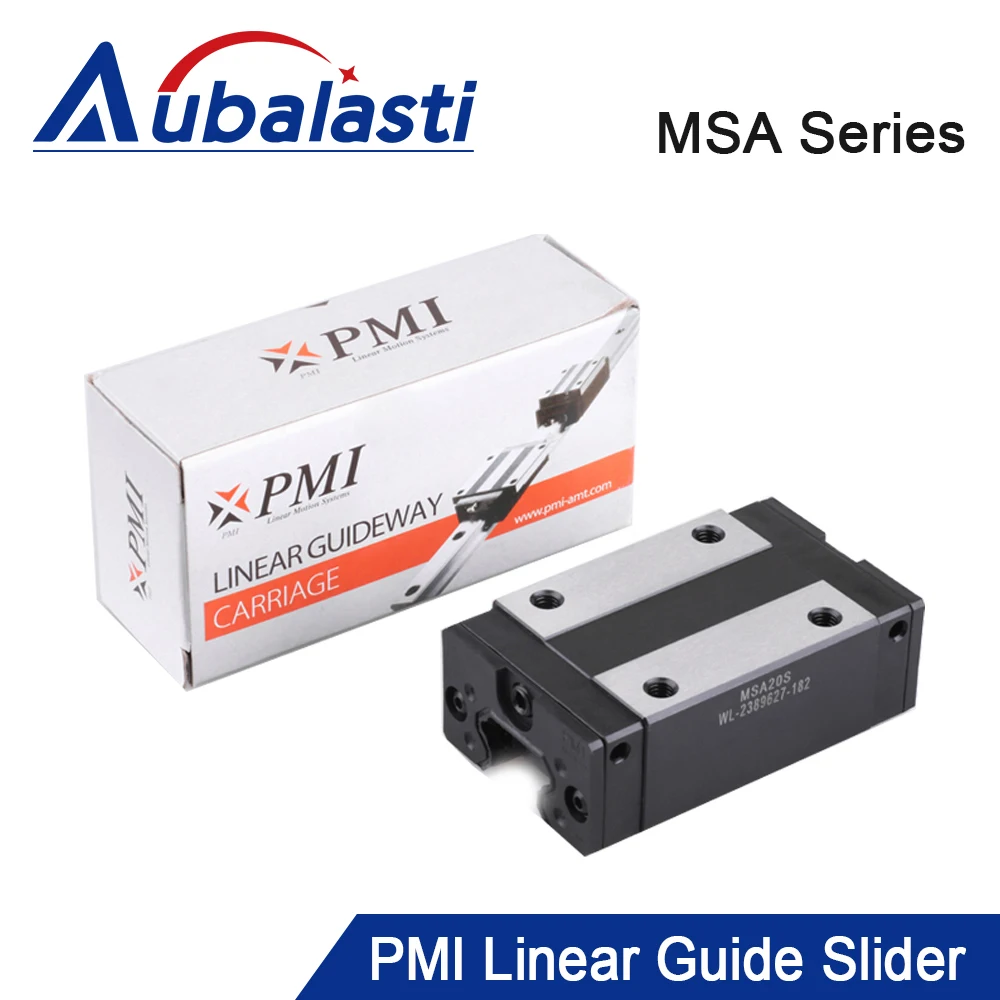 Aubalasti Taiwan PMI MSA20SS Slider Block Linear Guideway Carriage MSA20SSSFC for CNC Router