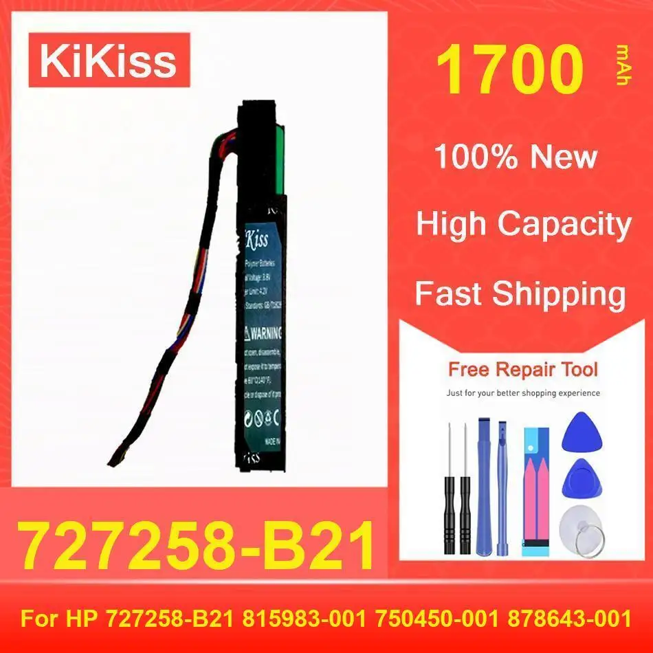

Kikiss Battery 1700Mah 727258-B21 For HP 815983-001 750450-001 878643-001