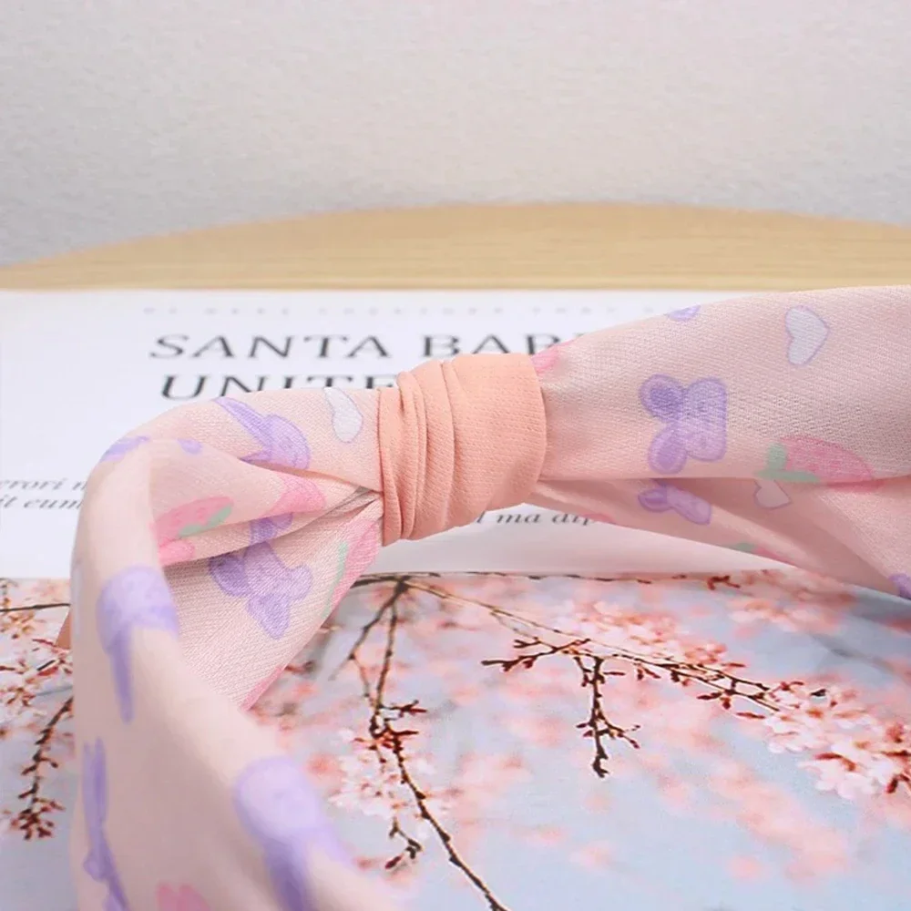 Sanrio Girls Hair Bands Anime Kawaii Korean Version Sweet Bow Tie Hair My Melody Cinnamoroll Hoop Hair Accessories Kids Toy Gift