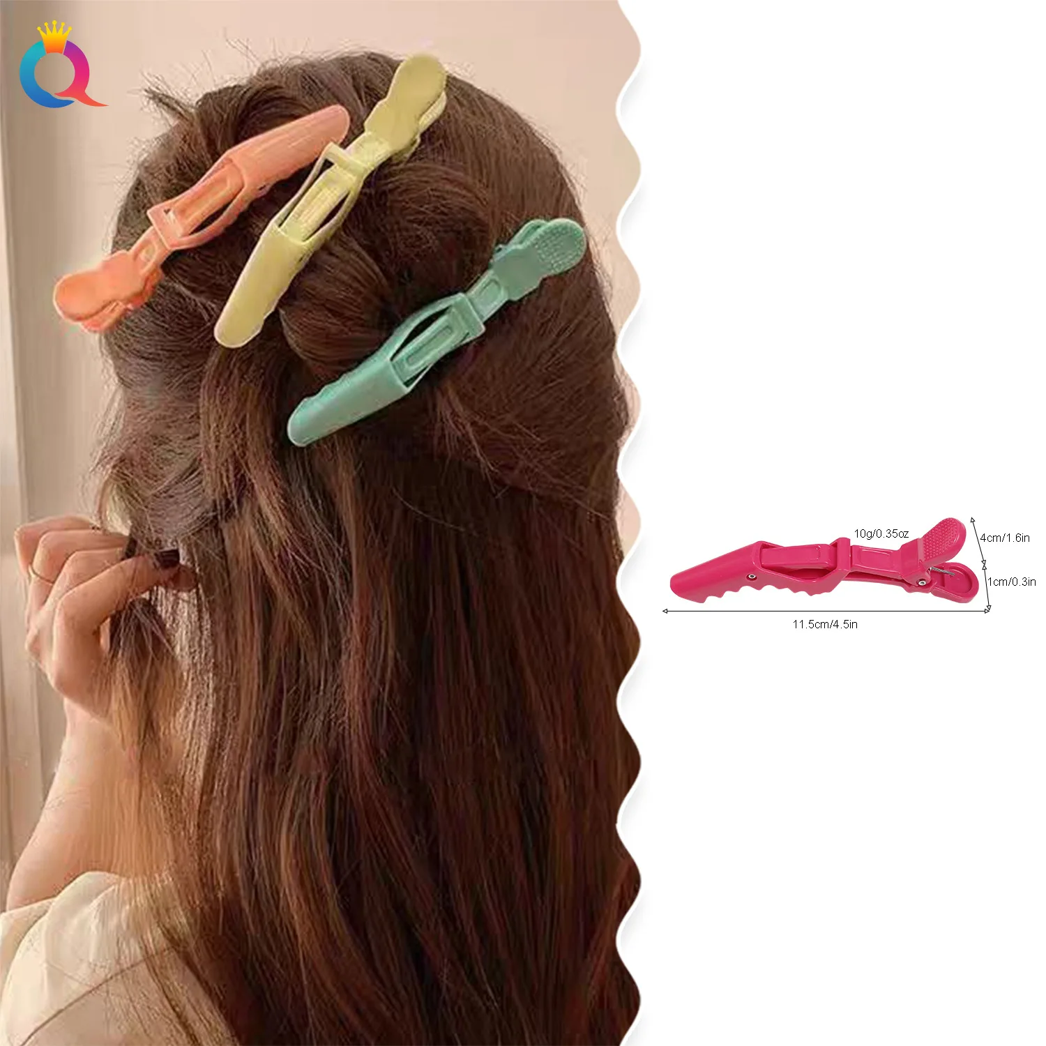 مشابك شعر على شكل مخلب بلاستيكي من Cottagecore للنساء، إكسسوارات تصفيف الشعر متعددة الألوان، تثبيت آمن